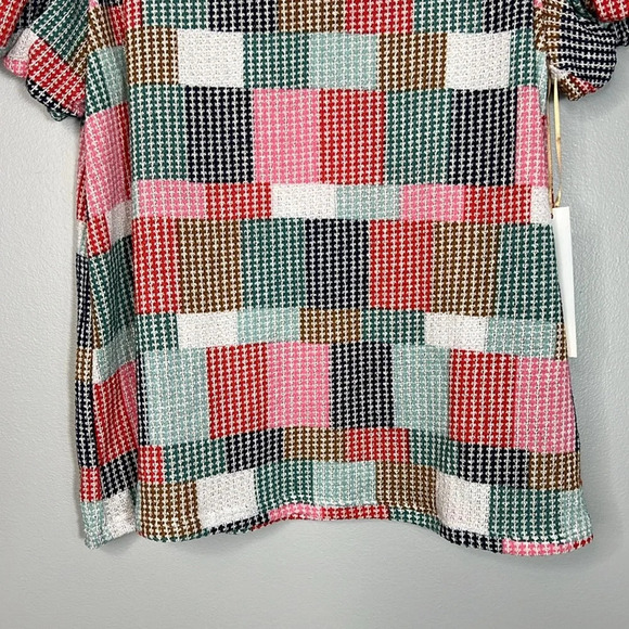 Hayden Los Angeles Patchwork Knit Blouse - Medium - NWT - Picture 3 of 9